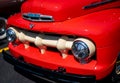 NISSWA, MN - 30 JUL 2022: Restored Ford F1 pickup truck at car show.